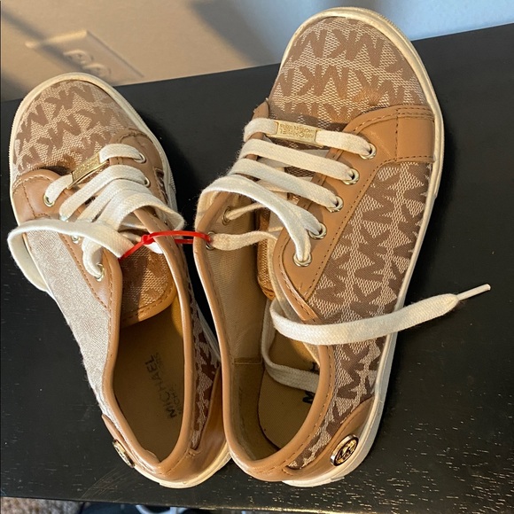 Michael Kors Tan and White Patterned Sneakers